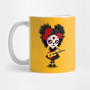 Sugar Skull Girl Playing Spanish Flag Guitar Mug